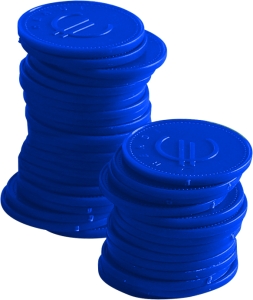 Zsetonok – Kék – ø25 mm 100 darab - HENDI 665121