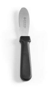 Vajazó kés – fogazott – Fekete – 225x30x(H)15 mm - HENDI 855768