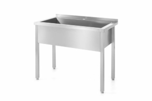 Rozsdamentes mosogatós asztal  – egy medencés – Profi Line – 800x600x(H)850mm - HENDI 811825