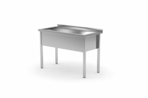 Rozsdamentes mosogatós asztal  – egymedencés –  mélység: 700 mm – magasság: 300 mm –  Profi Line – 800x700x(H)850mm - HENDI 812853