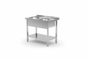 Rozsdamentes dupla mosogatós asztal Mélység 700 mm – Kitchen Line –  1000x700x(H)850mm - HENDI 812969