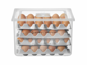 Tojástartó edény tetővel és 8 tojástartó tálcával – HENDI OVOBOX 120 – GN 2/3 – 18 liter – 355x325x(H)200mm - HENDI 870785