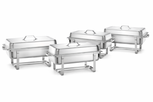4 darab Chafing edény készlet - GN 1/1 méret, edénnyel együtt - 575x352x(H)296mm